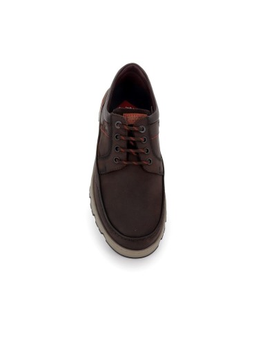 Zapatilla sport cordones gruesos piel hombre marrón