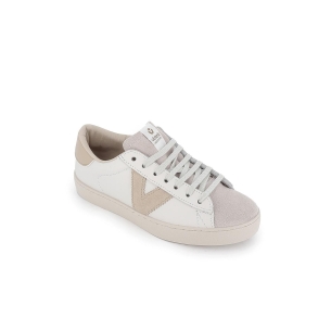 Zapatilla tenis piel y serraje detalle hielo para mujer Blanco 2