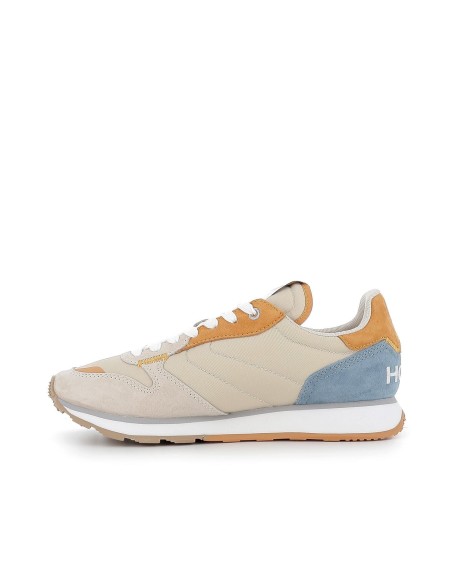 Deportiva urbana de piel multicolor beige para mujer