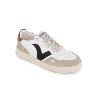 Deportiva urbana blanca cordones detalle contraste marrón Blanco 2