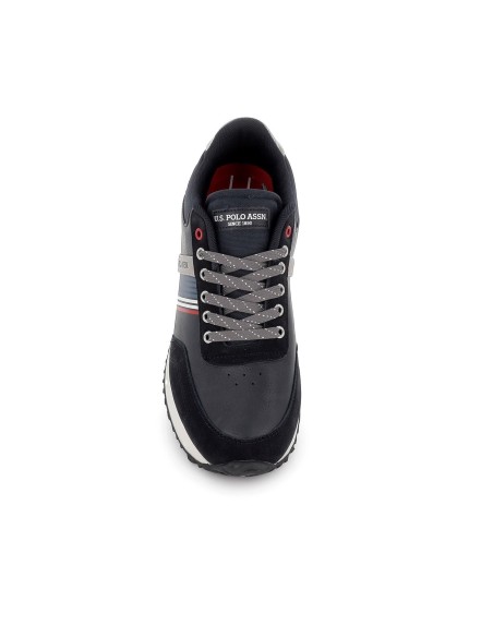 Deportiva vestir azul piel cordones contraste hombre