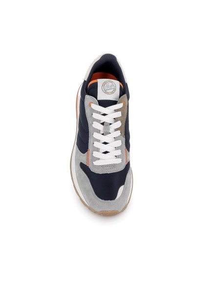 Deportiva urbana de piel multicolor azul para hombre