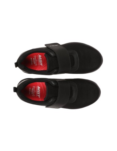 Zapato negro velcro piel suela curva