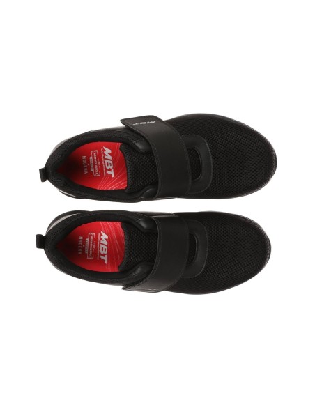 Zapato negro velcro piel suela curva