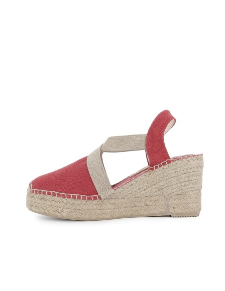 Yute textil con cierre elástico mujer rojo