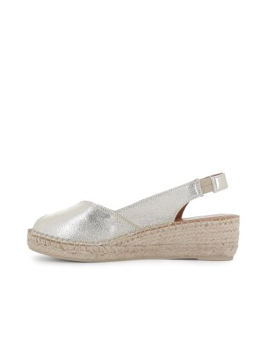 Yute piel apertura con cierre elástico mujer dorado