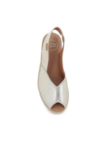 Yute piel apertura con cierre elástico mujer dorado