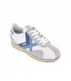 Sneakers blancas con detalles azules para hombre