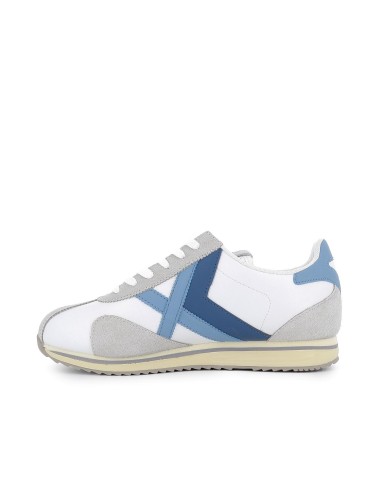 Sneakers blancas con detalles azules para hombre Blanco