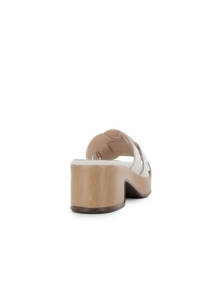 Sandalia de diario con piel y plataforma marfil mujer