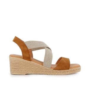 Sandalia de piel mujer elásticos negros y print serpiente