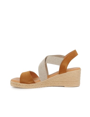 Sandalia de piel mujer elásticos negros y print serpiente