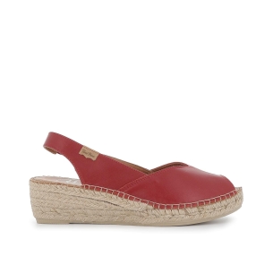 Yute piel apertura con cierre elástico mujer rojo Rojo