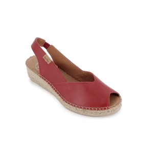 Yute piel apertura con cierre elástico mujer rojo Rojo 2