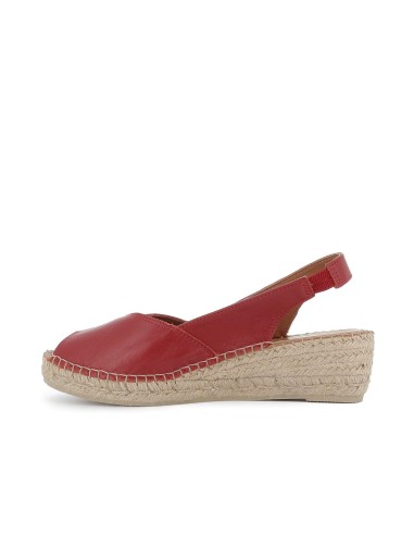 Yute piel apertura con cierre elástico mujer rojo Rojo