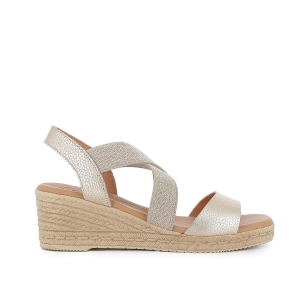 Sandalia de piel mujer elásticos negros y print serpiente