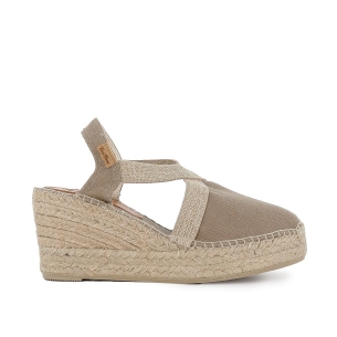 Yute textil con cierre elástico mujer taupe Marrones