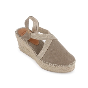 Yute textil con cierre elástico mujer taupe Marrones 2