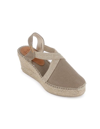 Yute textil con cierre elástico mujer taupe Marrones