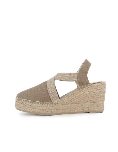 Yute textil con cierre elástico mujer taupe Marrones