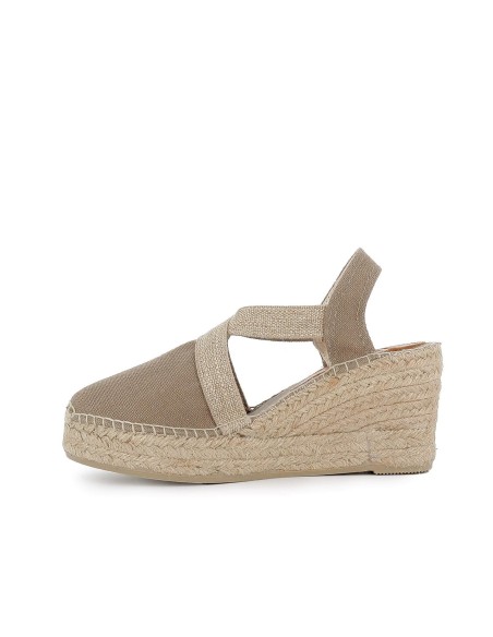 Yute textil con cierre elástico mujer taupe Marrones