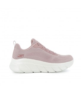 Sneakers cordones mujer malla knit rosa