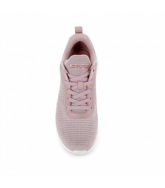 Sneakers cordones mujer malla knit rosa