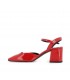 Zapato con correa destalonado hebilla tacon mujer rojo