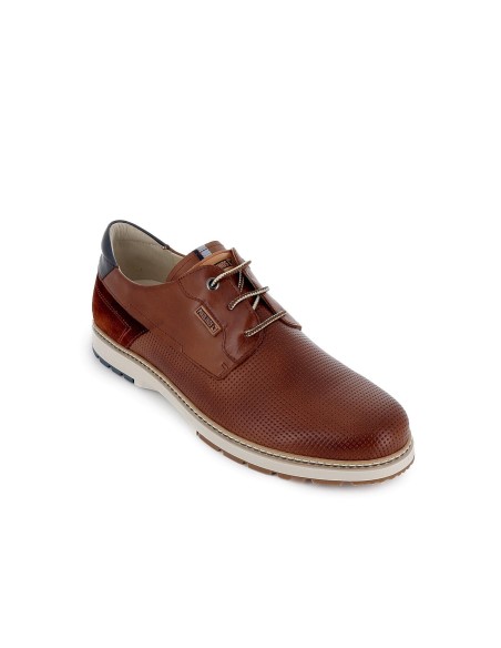 Zapato de cordones piel combinada hombre cuero