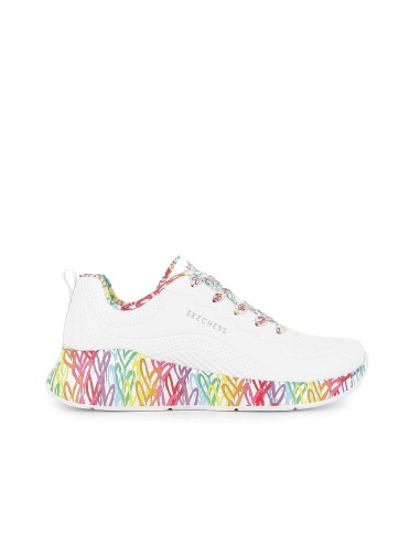 Tenis con corazones de colores y cordones plataforma mujer