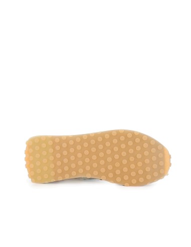 Sneakers detalles contraste serraje y nylon cordones mujer cuero