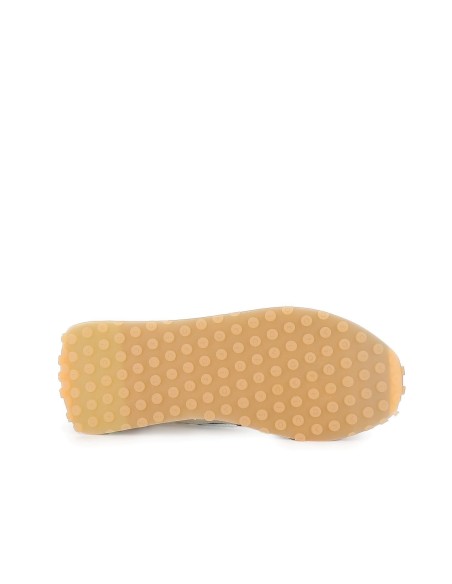 Sneakers detalles contraste serraje y nylon cordones mujer cuero