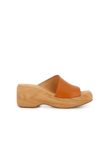 Sandalia de diario piel irregular plataforma mujer cuero