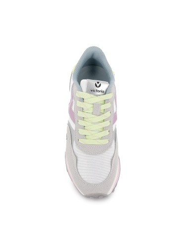 Sneakers detalles contraste serraje y nylon cordones mujer gris Gris