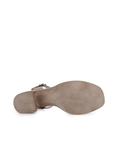 Sandalia de diario piel tiras cruzadas y hebilla mujer taupe Marrones