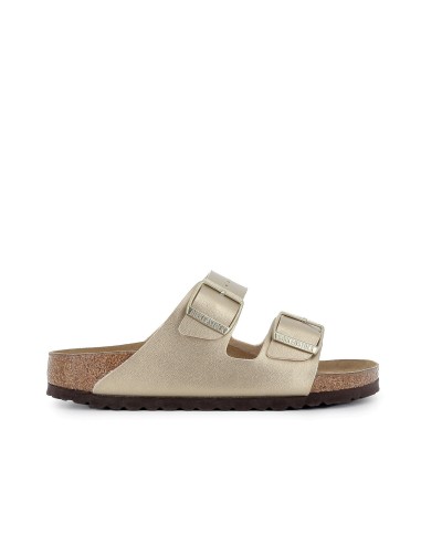 Sandalias slip-on hebilla mujer dorada