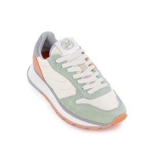 Deportiva urbana de piel verde contraste para mujer 2