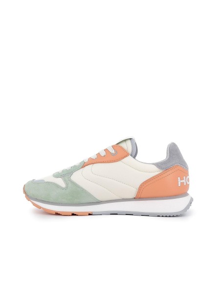 Deportiva urbana de piel verde contraste para mujer