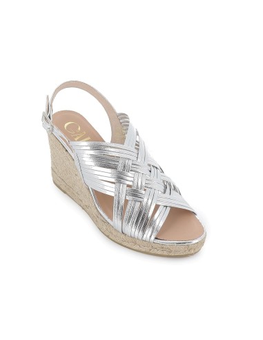 Sandalia yute multitiras mujer plateado Plateados