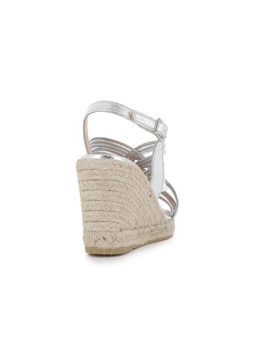Sandalia yute multitiras mujer plateado Plateados