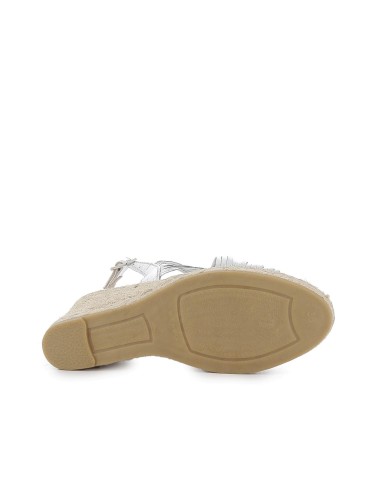 Sandalia yute multitiras mujer plateado Plateados