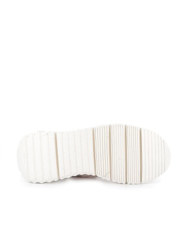 Deportivas de cordones elásticos piel rejilla y tachas mujer marrón Marrones