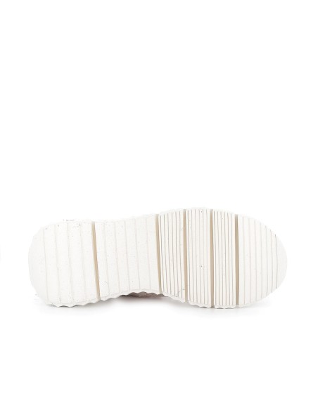 Deportivas de cordones elásticos piel rejilla y tachas mujer marrón Marrones