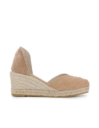 Sandalia yute algodon cintas anudadas mujer camel Marrones