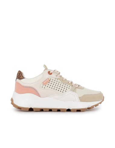 Zapatillas deportivas beige con calados y plataforma para mujer