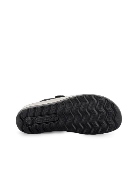 Sandalia de diario cuña textil velcro mujer negro