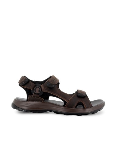 Sandalia californiana piel velcros hombre marron Marrones