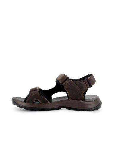 Sandalia californiana piel velcros hombre marron Marrones