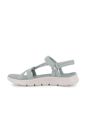 Sandalia abierta malla knit con tira ajustable mujer verde