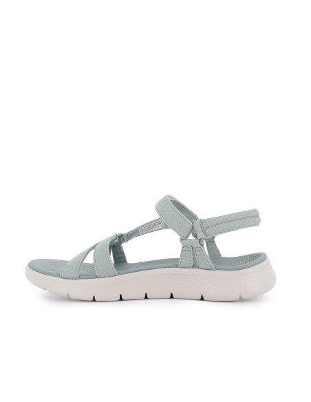 Sandalia abierta malla knit con tira ajustable mujer verde